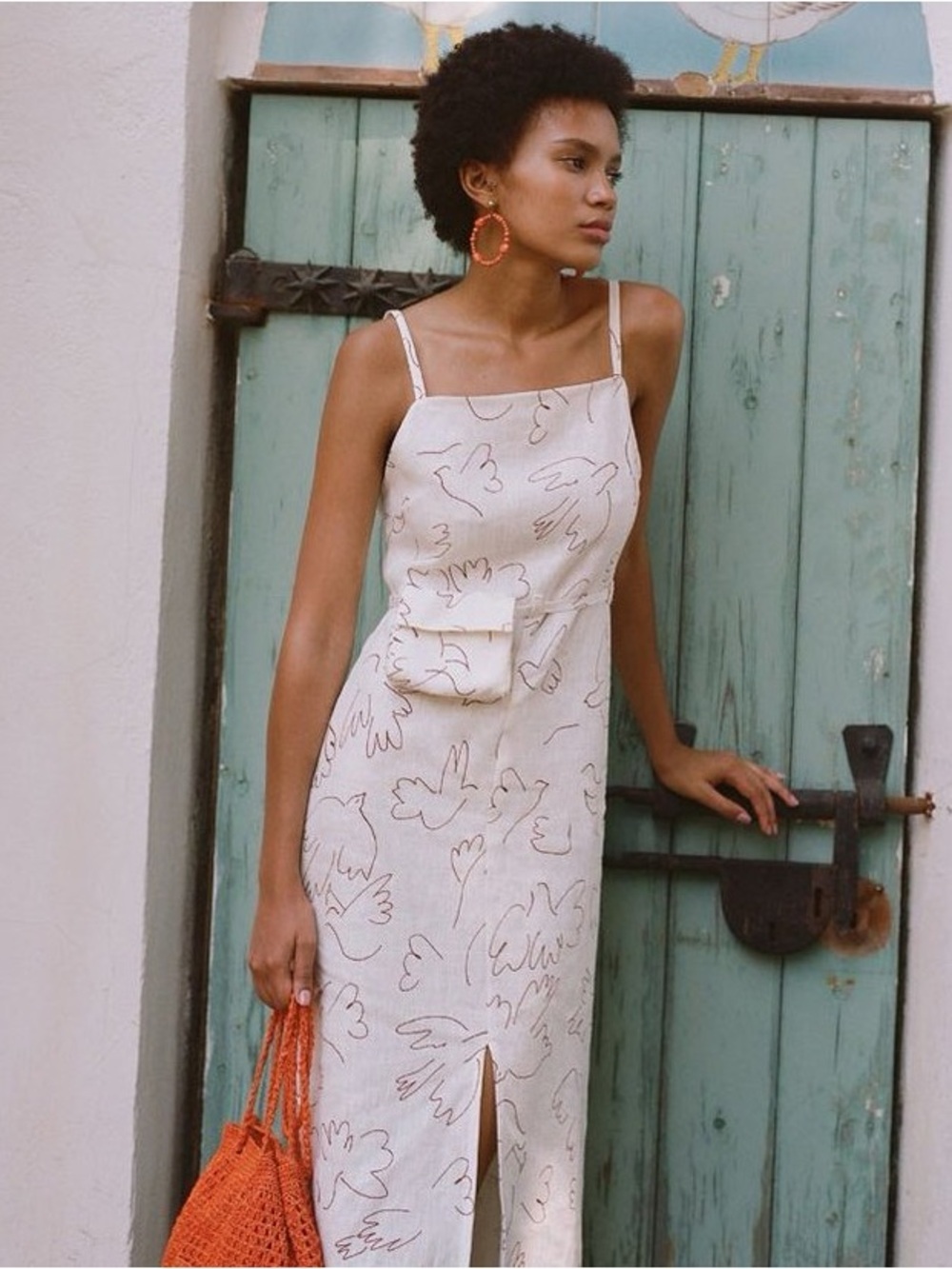 NWT🔖Paloma Wool Museo Dress | Midi Dress with Front Slit with Detachable Pouch